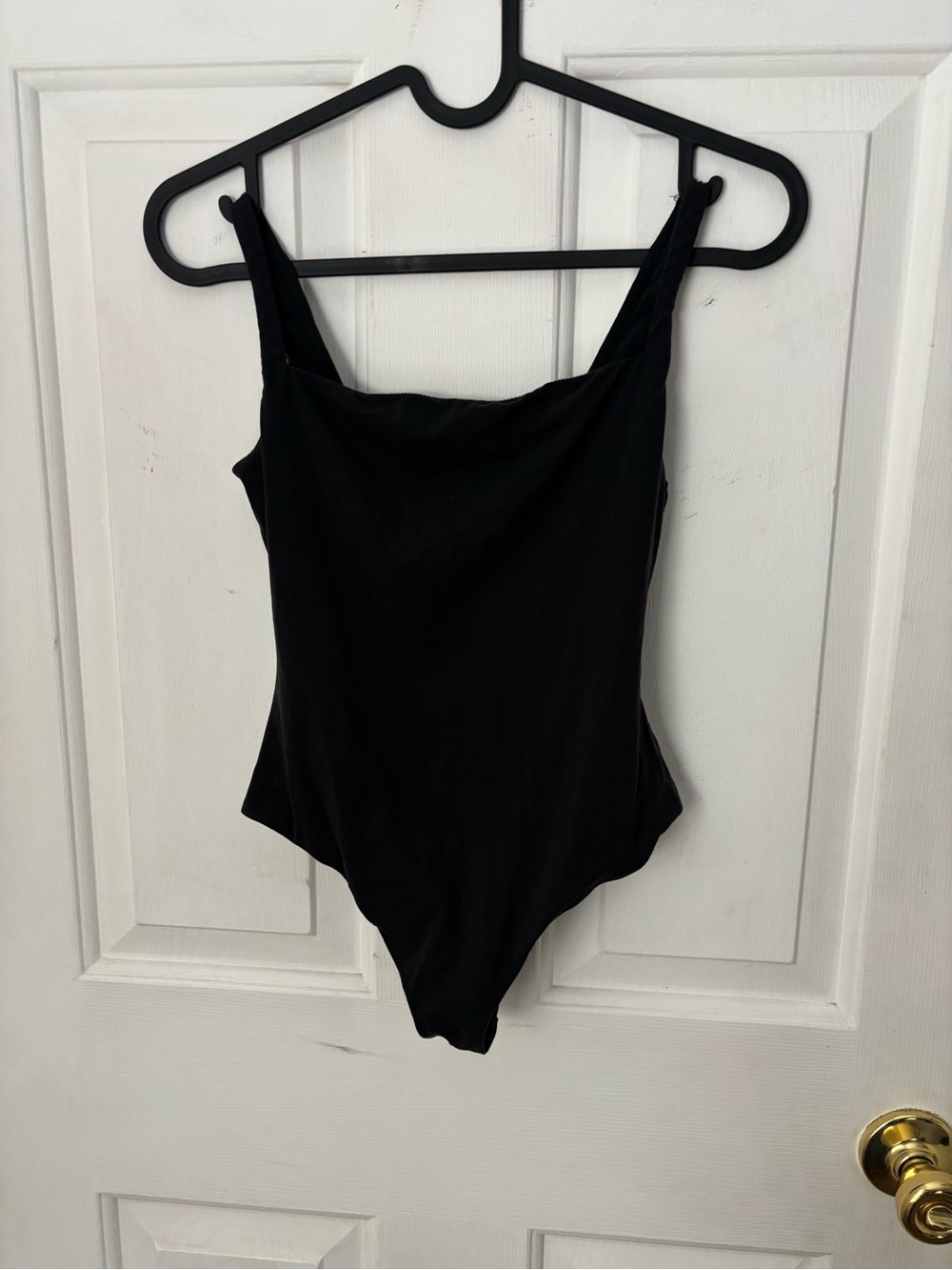 SKIMS Black Scoop-Neck Bodysuit